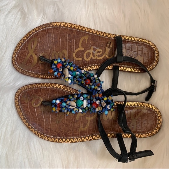 SAM Edelman Gabrielle Beaded Sandals Sz 6 Women’s - Picture 6 of 11